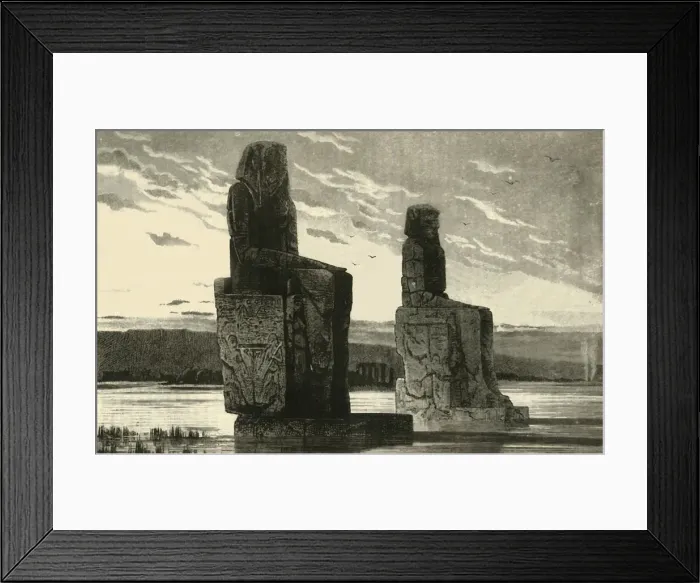 Framed Print : Colossal Staues at Thebes, 1890. Creator: Unknown Framed Print : Colossal Staues at Thebes, 1890. Creator: Unknown