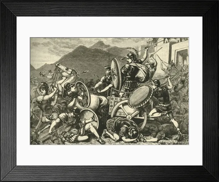 Framed Print : Aristomenes Fighting His Way Out of Eira, 1890. Creator: Unknown Framed Print : Aristomenes Fighting His Way Out of Eira, 1890. Creator: Unknown
