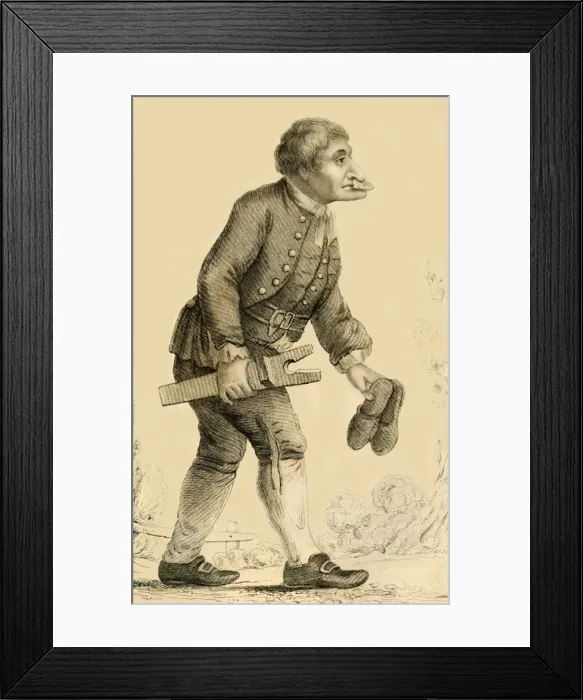 Framed Print : Old Boots, A well known character at Rippon in Yorkshire, 1821. Creator: Robert Cooper Framed Print : Old Boots, A well known character at Rippon in Yorkshire, 1821. Creator: Robert Cooper