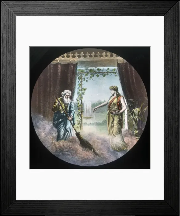 Framed Print : Using water to put out fire, c1910. Creator: Unknown Framed Print : Using water to put out fire, c1910. Creator: Unknown