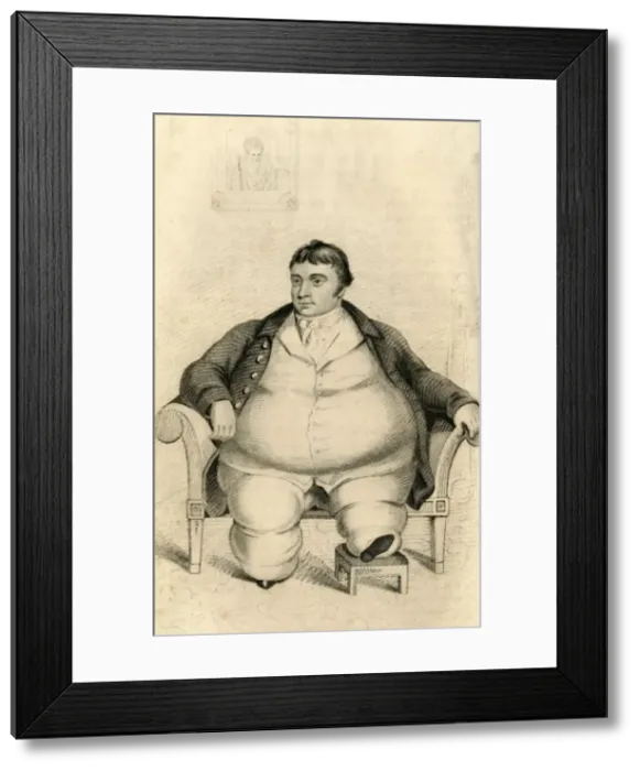 Framed Print : Daniel Lambert, of Surprising Corpulency, 1821. Creator: R Cooper