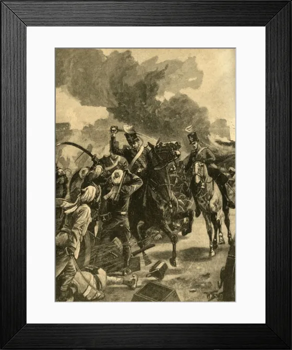 Framed Print : British General Joseph Thackwell at the Battle of Sobraon, Punjab, India, 1846 (c1890) Framed Print : British General Joseph Thackwell at the Battle of Sobraon, Punjab, India, 1846 (c1890)