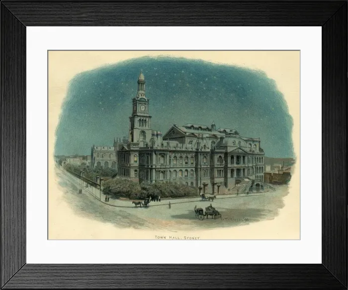 Framed Print : Town Hall, Sydney, New South Wales, Australia, 1896. Creator: C Wilkinson Framed Print : Town Hall, Sydney, New South Wales, Australia, 1896. Creator: C Wilkinson