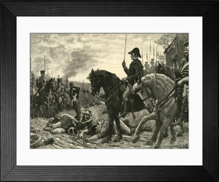 Framed Print : Meeting of Wellington and Blucher after the Battle of Waterloo, 1815 (c1890). Creator Framed Print : Meeting of Wellington and Blucher after the Battle of Waterloo, 1815 (c1890). Creator