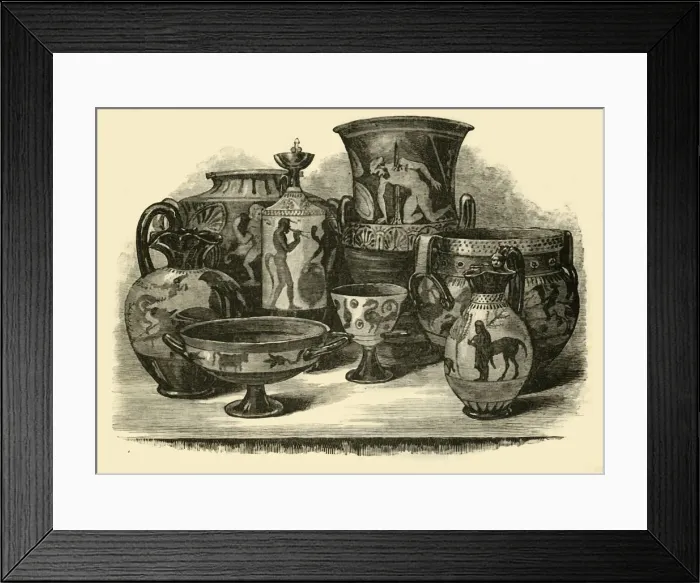 Framed Print : Etruscan Vases, 1890. Creator: Unknown Framed Print : Etruscan Vases, 1890. Creator: Unknown