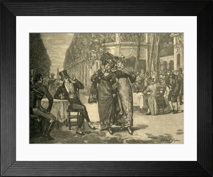 Framed Print : Beaus and belles of the Regency period, early 19th century (c1890). Creator: Henry Gillard Glindoni Framed Print : Beaus and belles of the Regency period, early 19th century (c1890). Creator: Henry Gillard Glindoni