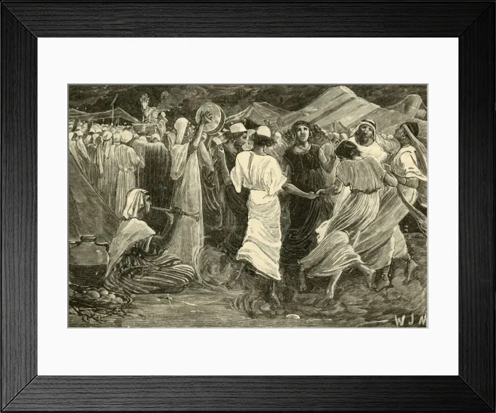Framed Print : Aaron and the Israleites Worshipping the Calf, 1890. Creator: Unknown Framed Print : Aaron and the Israleites Worshipping the Calf, 1890. Creator: Unknown