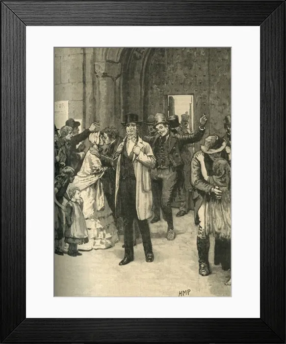 Framed Print : Irish prisoners liberated during Lord Mulgraves progress, 1836 (c1890). Creator: Unknown Framed Print : Irish prisoners liberated during Lord Mulgraves progress, 1836 (c1890). Creator: Unknown