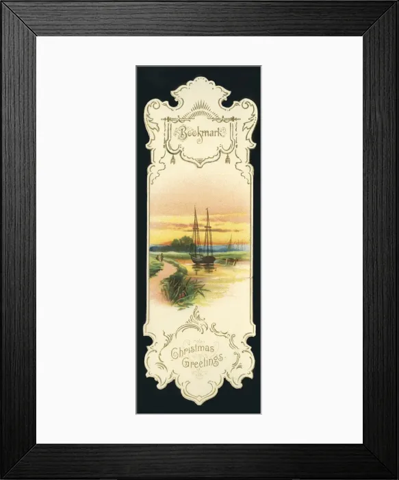 Framed Print : Christmas Greetings - Bookmark, c1900. Creator: Unknown Framed Print : Christmas Greetings - Bookmark, c1900. Creator: Unknown