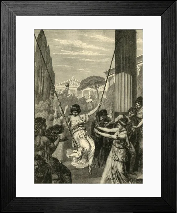 Framed Print : Sports of Greek Girls, 1890. Creator: Unknown Framed Print : Sports of Greek Girls, 1890. Creator: Unknown
