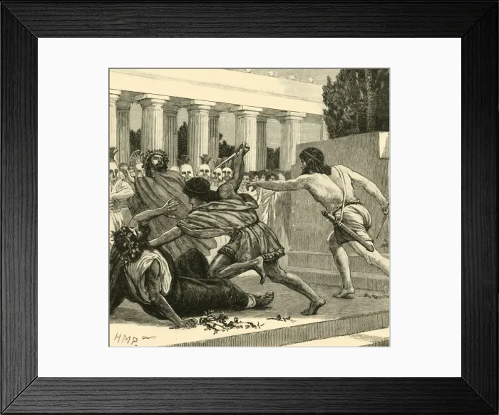 Framed Print : Slaughter off the Pisistratidae, 1890. Creator: Unknown