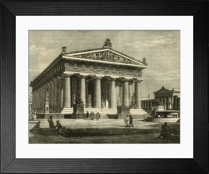 Framed Print : Temple at Paestum, Restored, 1890. Creator: Unknown Framed Print : Temple at Paestum, Restored, 1890. Creator: Unknown