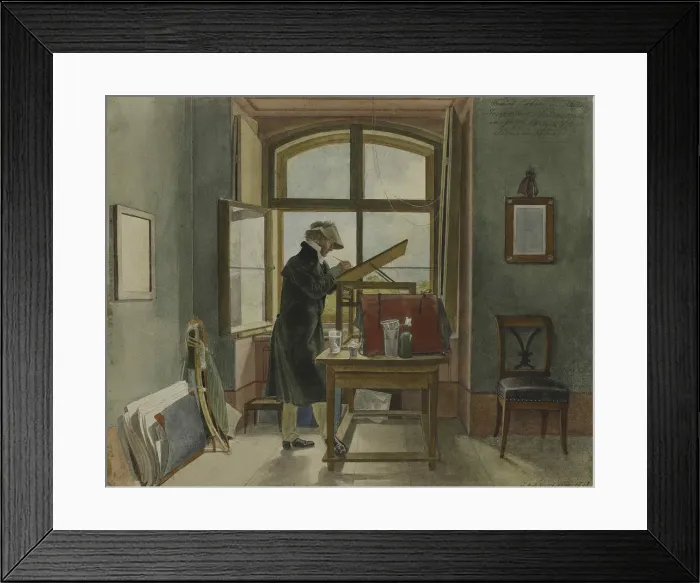 Framed Print : Johann Christoph Erhard in his studio, 1818. Creator: Klein, Johann Adam (1792-1875) Framed Print : Johann Christoph Erhard in his studio, 1818. Creator: Klein, Johann Adam (1792-1875)