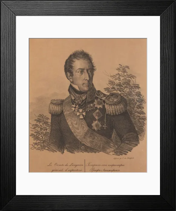 Framed Print : Portrait of Count Alexandre Andrault de Langeron (1763-1831), 1820. Creator: Hampeln Framed Print : Portrait of Count Alexandre Andrault de Langeron (1763-1831), 1820. Creator: Hampeln