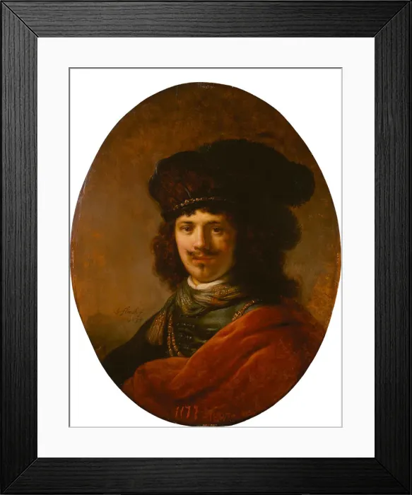 Framed Print : Portrait of a young man, 1637. Creator: Flinck, Govaert (1615-1660)