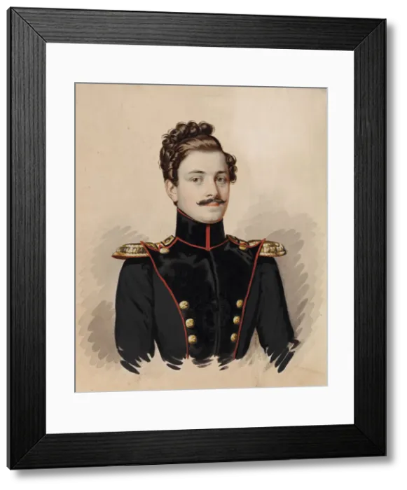 Framed Print : Portrait of Artemy Dmitrievich Raevsky (1814-1853), 1835. Creator: Hampeln, Carl Framed Print : Portrait of Artemy Dmitrievich Raevsky (1814-1853), 1835. Creator: Hampeln, Carl