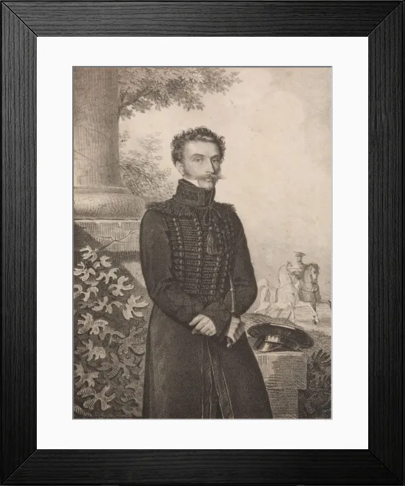 Framed Print : Portrait of Count Paul Khristoforovich Grabbe (1789-1875), 1820s. Creator: Hampeln Framed Print : Portrait of Count Paul Khristoforovich Grabbe (1789-1875), 1820s. Creator: Hampeln