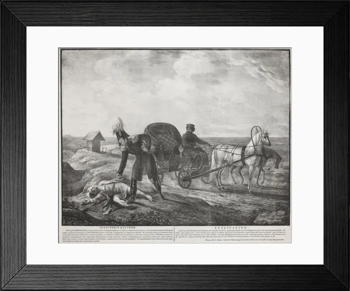 Framed Print : Emperor Alexander I helps a needy person, 1820. Creator: Hampeln, Carl, von (1794-after 1880) Framed Print : Emperor Alexander I helps a needy person, 1820. Creator: Hampeln, Carl, von (1794-after 1880)