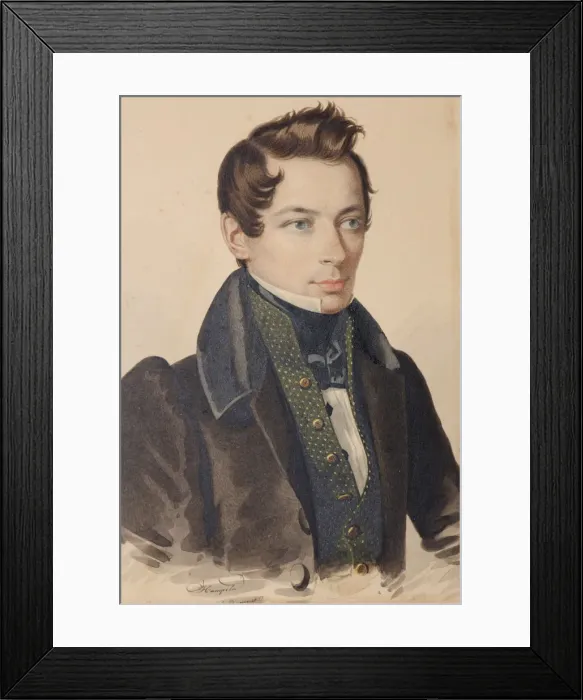 Framed Print : Portrait of Sergei Fyodorovich Plautin (1798-1881), 1830s. Creator: Hampeln, Carl Framed Print : Portrait of Sergei Fyodorovich Plautin (1798-1881), 1830s. Creator: Hampeln, Carl