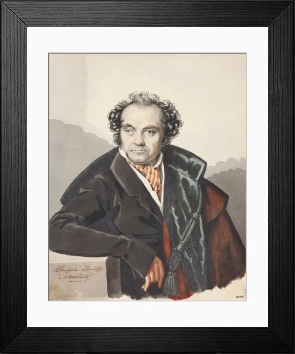 Framed Print : Portrait of Sergey Dmitryevich Lvov (1781-1857), 1820s. Creator: Hampeln, Carl, von Framed Print : Portrait of Sergey Dmitryevich Lvov (1781-1857), 1820s. Creator: Hampeln, Carl, von