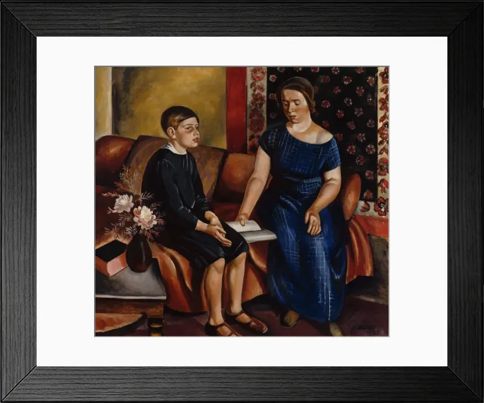 Framed Print : Hearing the Homework, 1923. Creator: Ollila, Yrjo (1887-1932) Framed Print : Hearing the Homework, 1923. Creator: Ollila, Yrjo (1887-1932)