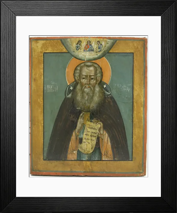 Framed Print : Saint Alexander Svirsky, 17th century. Creator: Russian icon Framed Print : Saint Alexander Svirsky, 17th century. Creator: Russian icon