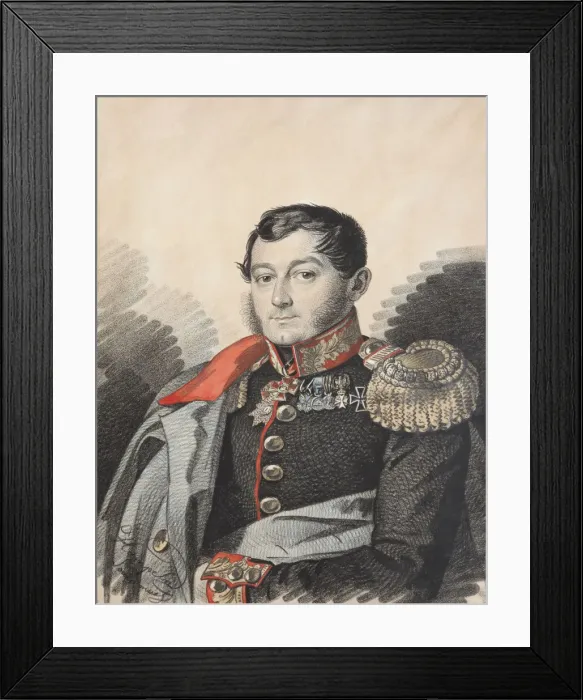 Framed Print : Portrait of Pyotr Nikolaevich Yermolov (1787-1844), 1820s. Creator: Hampeln, Carl Framed Print : Portrait of Pyotr Nikolaevich Yermolov (1787-1844), 1820s. Creator: Hampeln, Carl