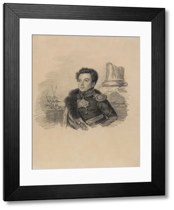 Framed Print : Portrait of A. P. Butovsky, Between 1817 and 1826. Creator: Hampeln, Carl, von (1794-after 1880) Framed Print : Portrait of A. P. Butovsky, Between 1817 and 1826. Creator: Hampeln, Carl, von (1794-after 1880)
