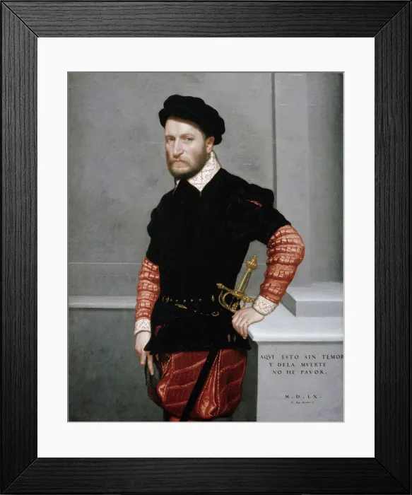 Framed Print : Portrait of Duke Gabriel de la Cueva y Giron, 1560. Creator: Moroni, Giovan Battista Framed Print : Portrait of Duke Gabriel de la Cueva y Giron, 1560. Creator: Moroni, Giovan Battista
