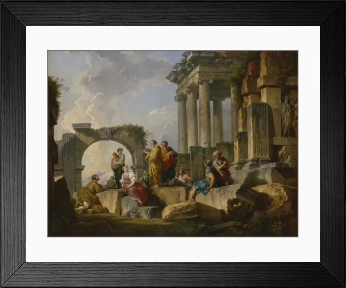 Framed Print : The Sermon of Saint Paul among the ruins, 1744. Creator: Pannini (Panini), Giovanni Paolo Framed Print : The Sermon of Saint Paul among the ruins, 1744. Creator: Pannini (Panini), Giovanni Paolo