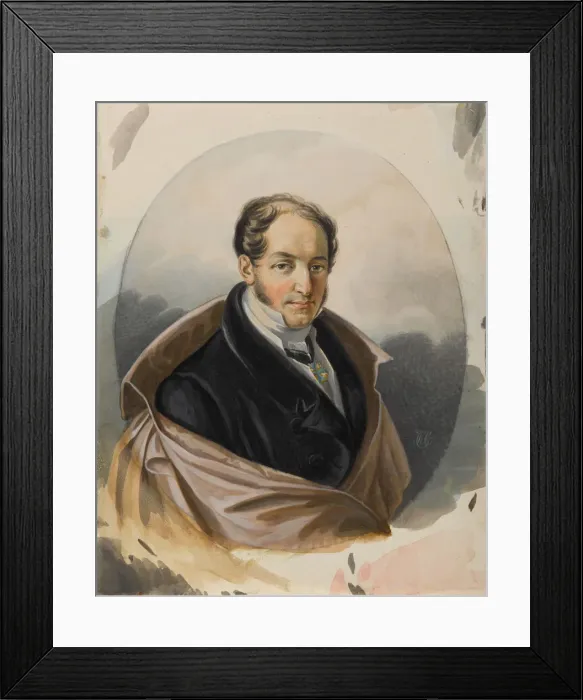 Framed Print : Portrait of Alexander Ivanovich Lorer (1779-1824), Early 1820s. Creator: Hampeln Framed Print : Portrait of Alexander Ivanovich Lorer (1779-1824), Early 1820s. Creator: Hampeln