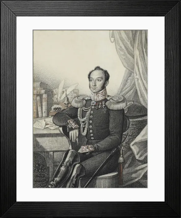 Framed Print : Portrait of Alexander Ivanovich Germann, 1822. Creator: Hampeln, Carl, von (1794-after 1880) Framed Print : Portrait of Alexander Ivanovich Germann, 1822. Creator: Hampeln, Carl, von (1794-after 1880)