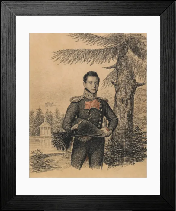 Framed Print : Portrait of Fyodor Ivanovich Dolgopolov (1792-1856), 1820s. Creator: Hampeln, Carl Framed Print : Portrait of Fyodor Ivanovich Dolgopolov (1792-1856), 1820s. Creator: Hampeln, Carl