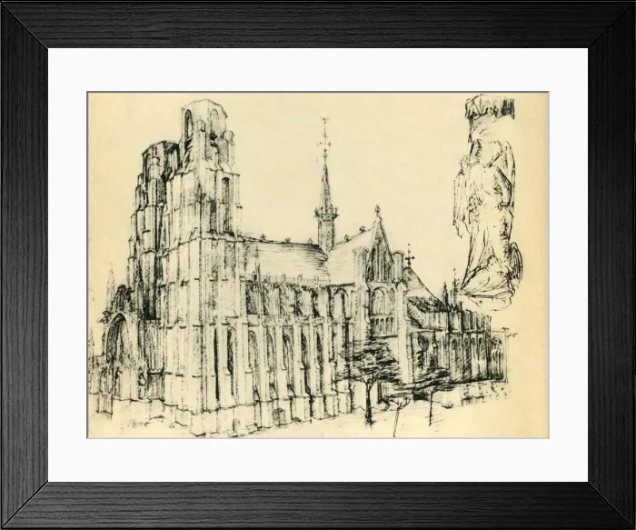 Framed Print : Cathedral and St Michael, c1460, (1943). Creator: Unknown Framed Print : Cathedral and St Michael, c1460, (1943). Creator: Unknown