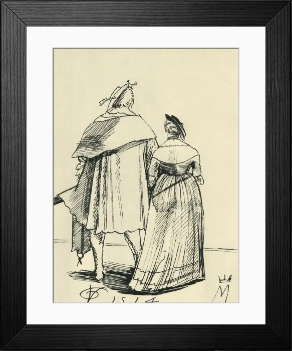 Framed Print : Couple out walking, 1514, (1943). Creator: Urs Graf Framed Print : Couple out walking, 1514, (1943). Creator: Urs Graf