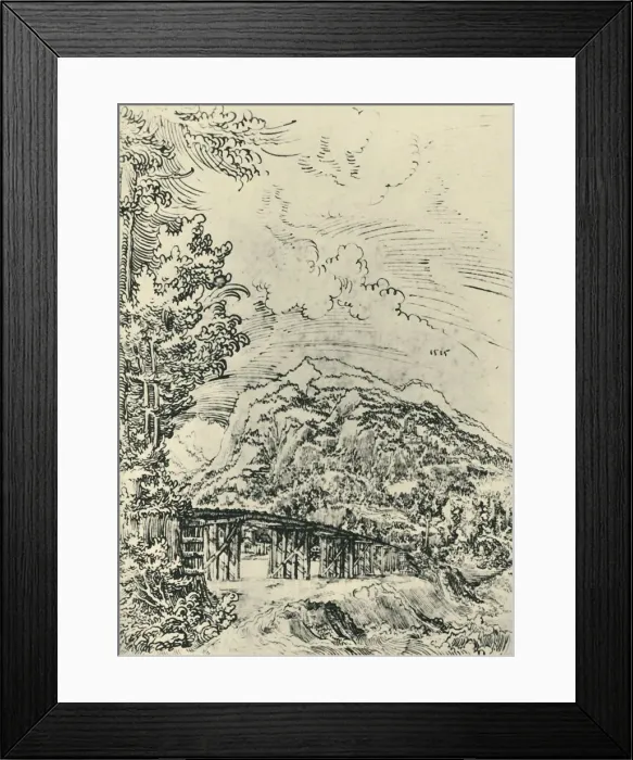 Framed Print : Landscape, 1515, (1943). Creator: Wolf Huber Framed Print : Landscape, 1515, (1943). Creator: Wolf Huber