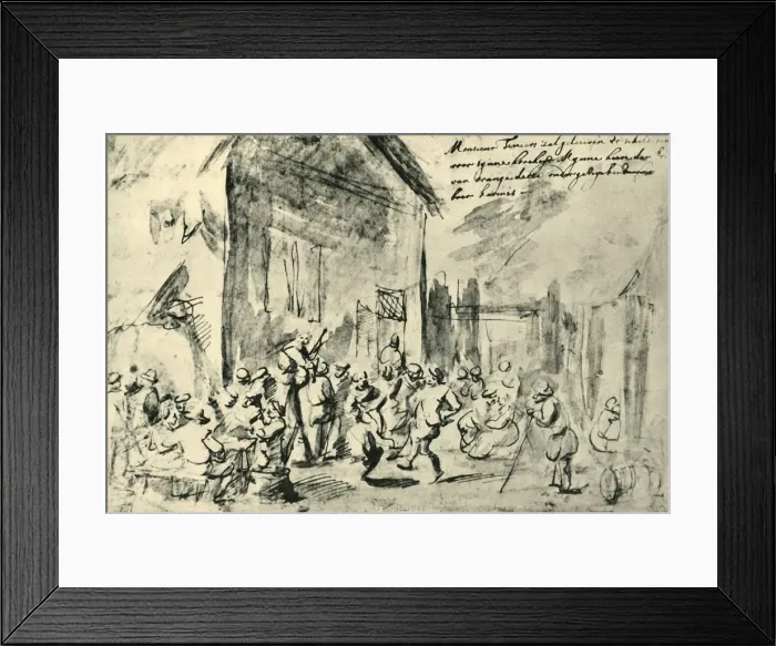 Framed Print : Country dance, mid-late 17th century, (1943). Creator: David Teniers II Framed Print : Country dance, mid-late 17th century, (1943). Creator: David Teniers II