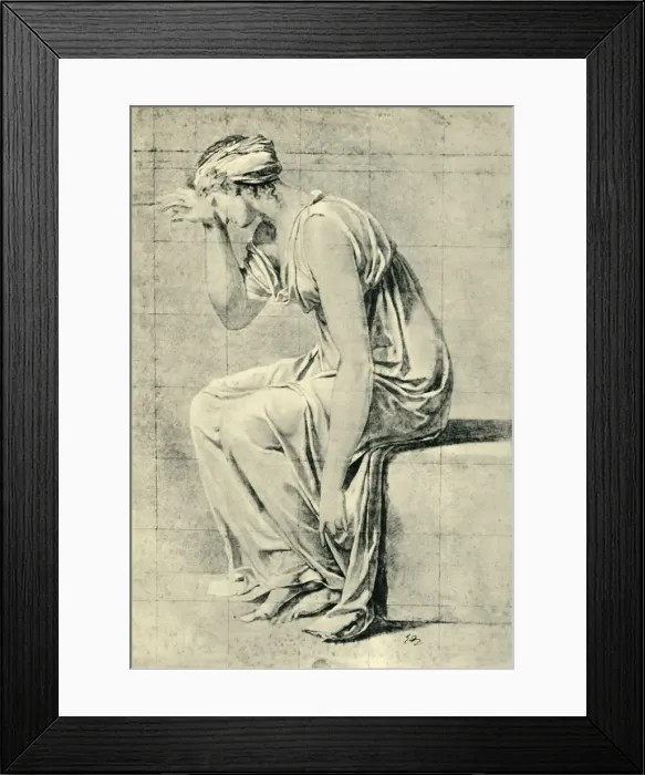 Framed Print : Seated woman, late 18th-early 19th century, (1943). Creator: Jacques-Louis David Framed Print : Seated woman, late 18th-early 19th century, (1943). Creator: Jacques-Louis David