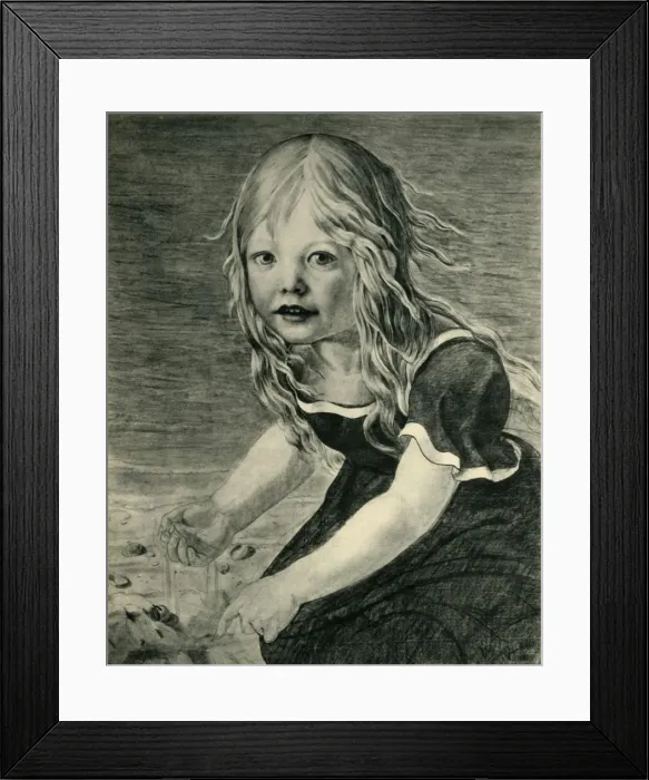 Framed Print : Portrait of the artists daughter, Marie, at the coast, 1816, (1943) Framed Print : Portrait of the artists daughter, Marie, at the coast, 1816, (1943)