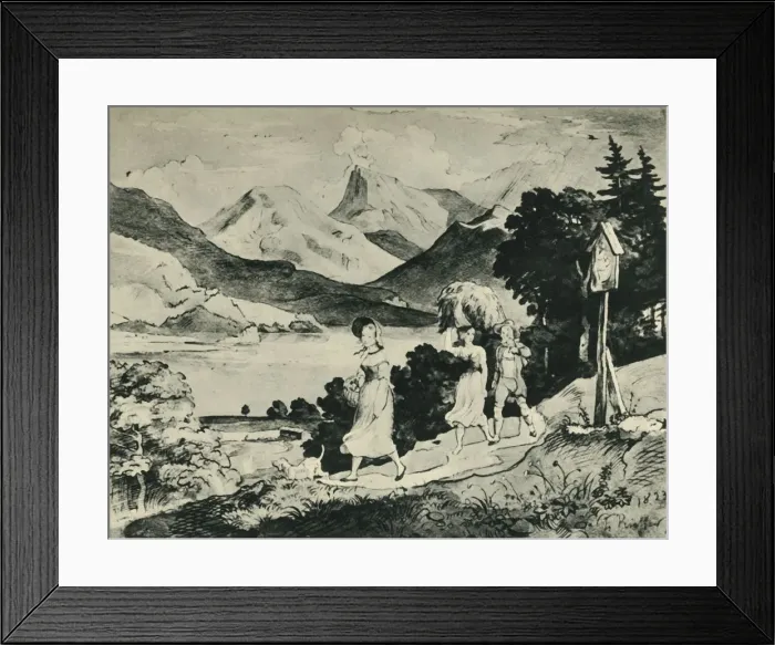 Framed Print : Lake Fuschl, Salzburg, Austria, 1823, (1943). Creator: Ludwig Richter Framed Print : Lake Fuschl, Salzburg, Austria, 1823, (1943). Creator: Ludwig Richter