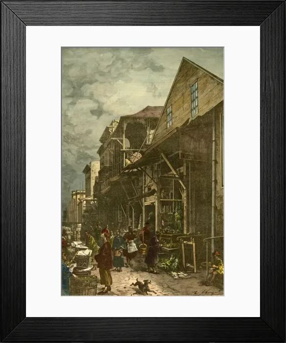 Framed Print : Chinese Quarter in San Francisco, c1885. Creator: Unknown Framed Print : Chinese Quarter in San Francisco, c1885. Creator: Unknown