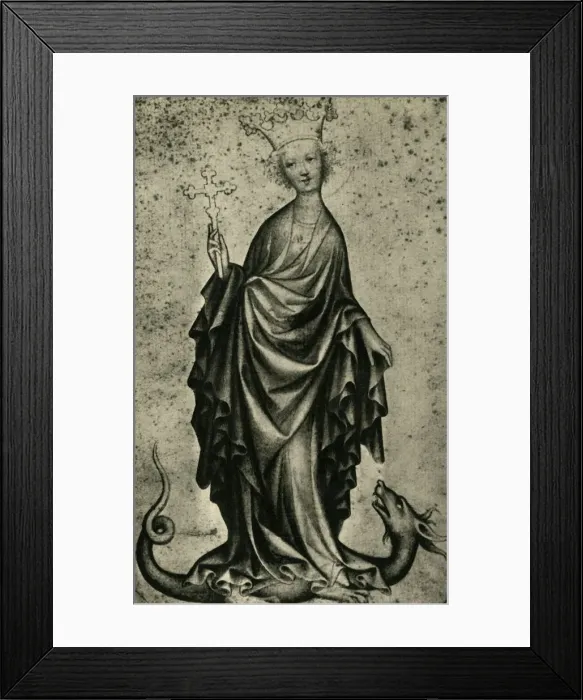 Framed Print : Saint Margaret, early 15th century, (1943). Creator: Unknown Framed Print : Saint Margaret, early 15th century, (1943). Creator: Unknown