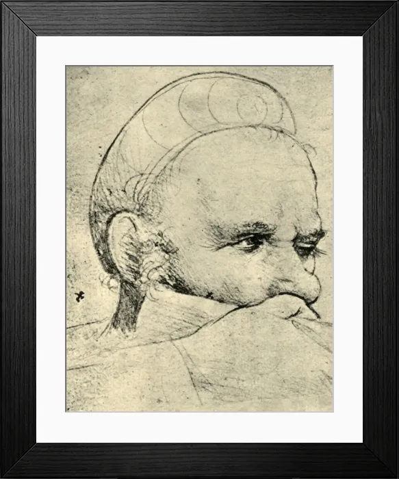 Framed Print : The head of a crossbowman taking aim, 1514-1515, (1943). Creator: Hans Holbein the Elder Framed Print : The head of a crossbowman taking aim, 1514-1515, (1943). Creator: Hans Holbein the Elder