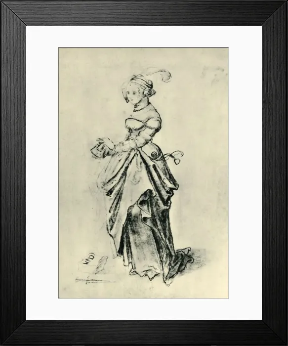 Framed Print : Young woman, early 16th century, (1943). Creator: Nicolas Manuel Deutsch Framed Print : Young woman, early 16th century, (1943). Creator: Nicolas Manuel Deutsch