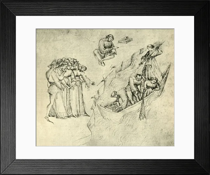 Framed Print : Fishermen, mid 15th century, (1943). Creator: Unknown Framed Print : Fishermen, mid 15th century, (1943). Creator: Unknown