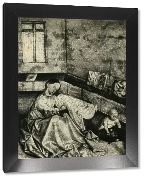 Madonna and child in an interior, early 15th century?, (1943). Creator: School of Konrad Witz