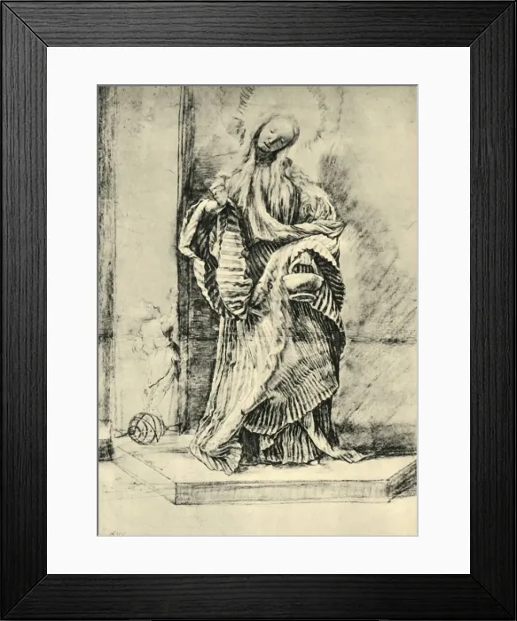 Framed Print : Saint Dorothy with basket of flowers, c1520, (1943). Creator: Matthias Gruenewald Framed Print : Saint Dorothy with basket of flowers, c1520, (1943). Creator: Matthias Gruenewald