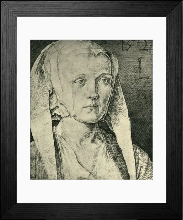 Framed Print : Portrait of a woman, 1521, (1943). Creator: Lucas van Leyden Framed Print : Portrait of a woman, 1521, (1943). Creator: Lucas van Leyden