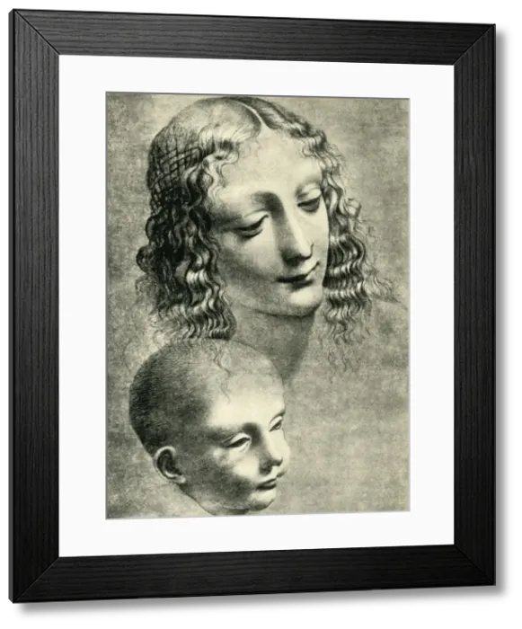 Framed Print : Heads of the Virgin and Child, c1492-1494, (1943). Creator: Giovanni Antonio Boltraffio Framed Print : Heads of the Virgin and Child, c1492-1494, (1943). Creator: Giovanni Antonio Boltraffio