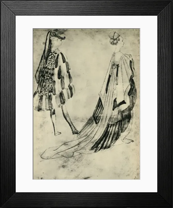 Framed Print : Gentleman and Lady in Court Costume, c1420-1455, (1943). Creator: Pisanello Framed Print : Gentleman and Lady in Court Costume, c1420-1455, (1943). Creator: Pisanello